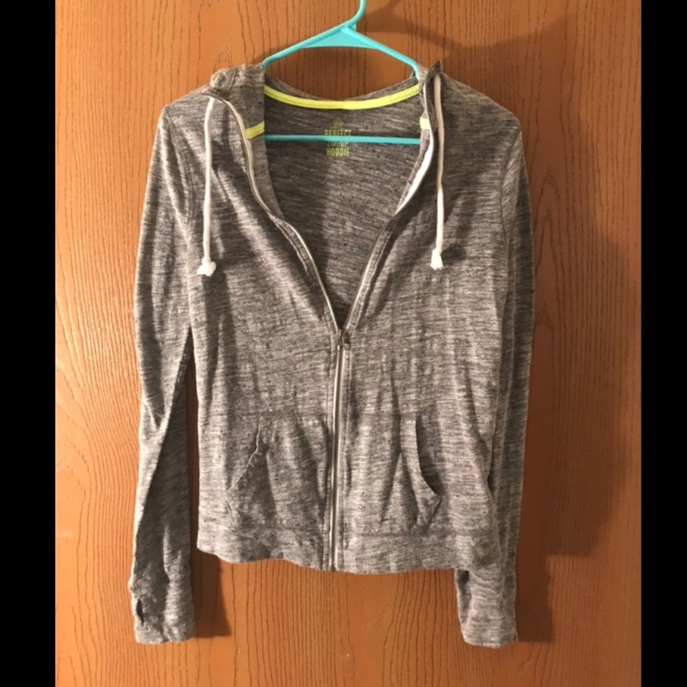 Gray zip up hoodie